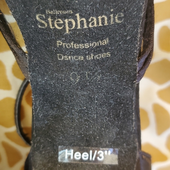 Stephanie Profesional Black Satin Ballroom Shoe - Picture 3 of 9